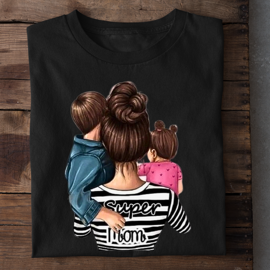 SUPER MOM WITH BIG SON SMALL DAUGHTER