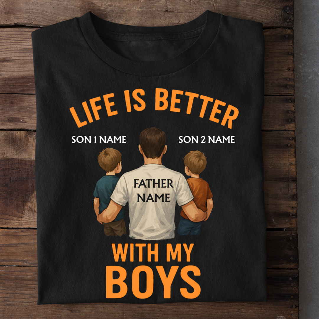 LIFE WITH BOYS CUSTOMIZED TEE