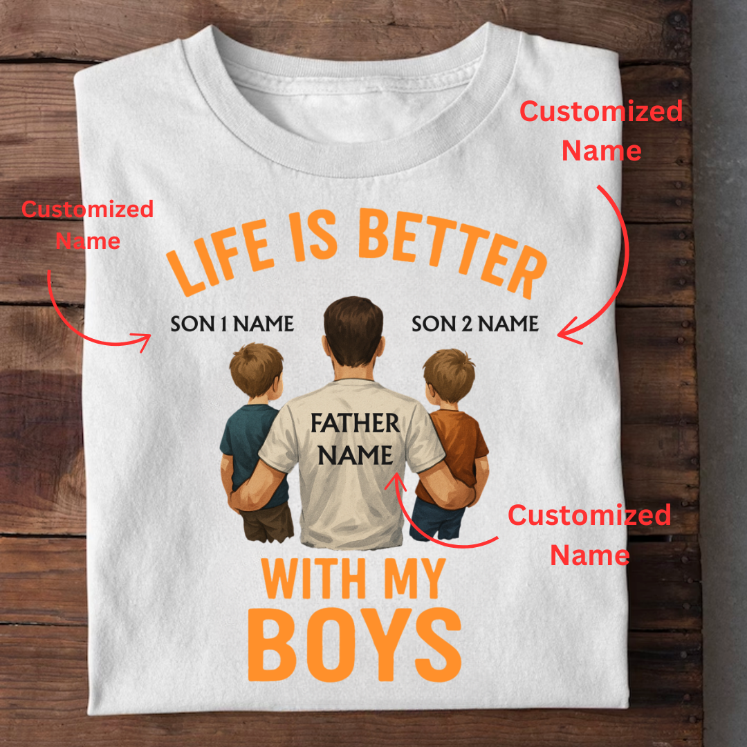 LIFE WITH BOYS CUSTOMIZED TEE