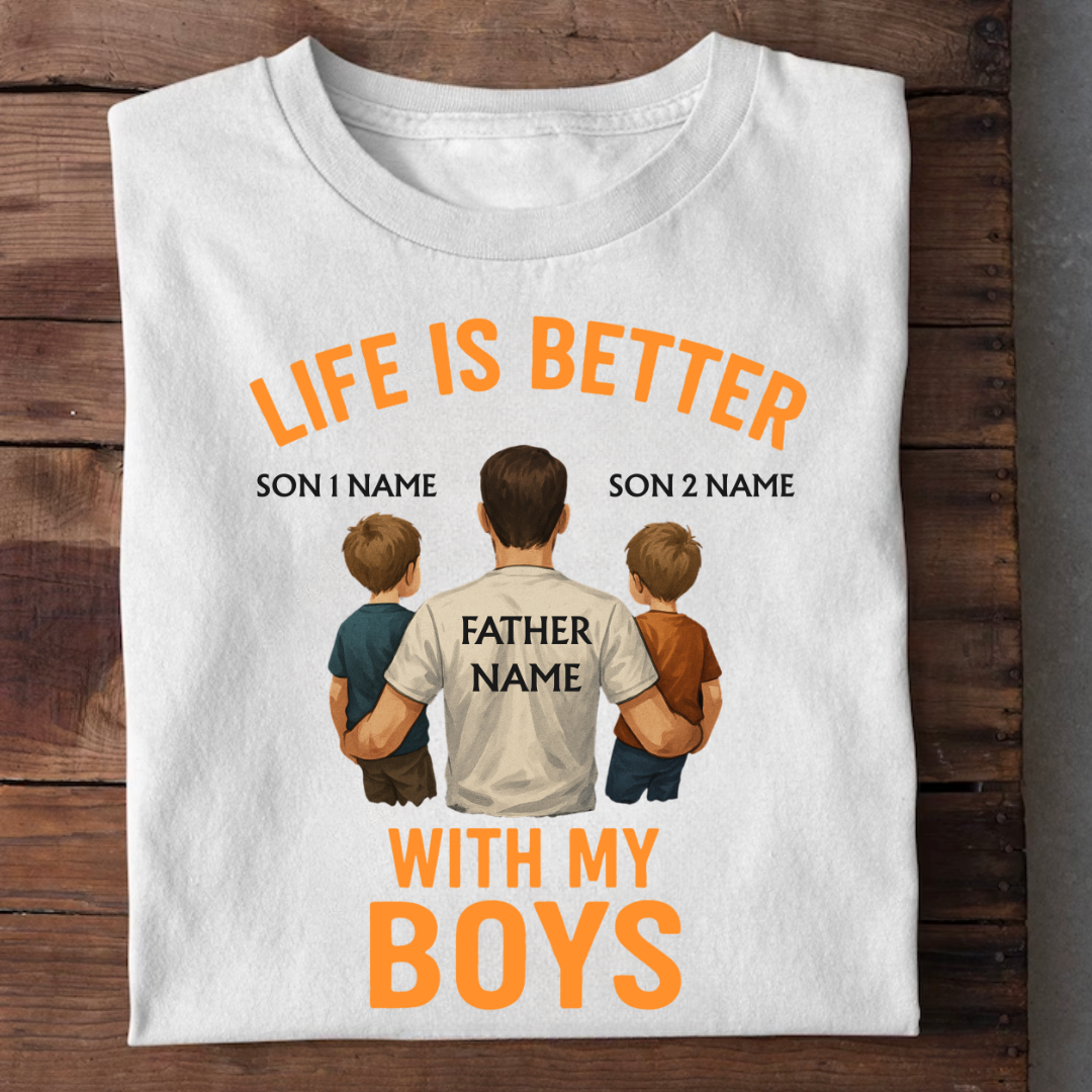 LIFE WITH BOYS CUSTOMIZED TEE