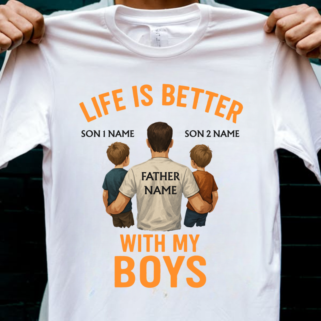 LIFE WITH BOYS CUSTOMIZED TEE