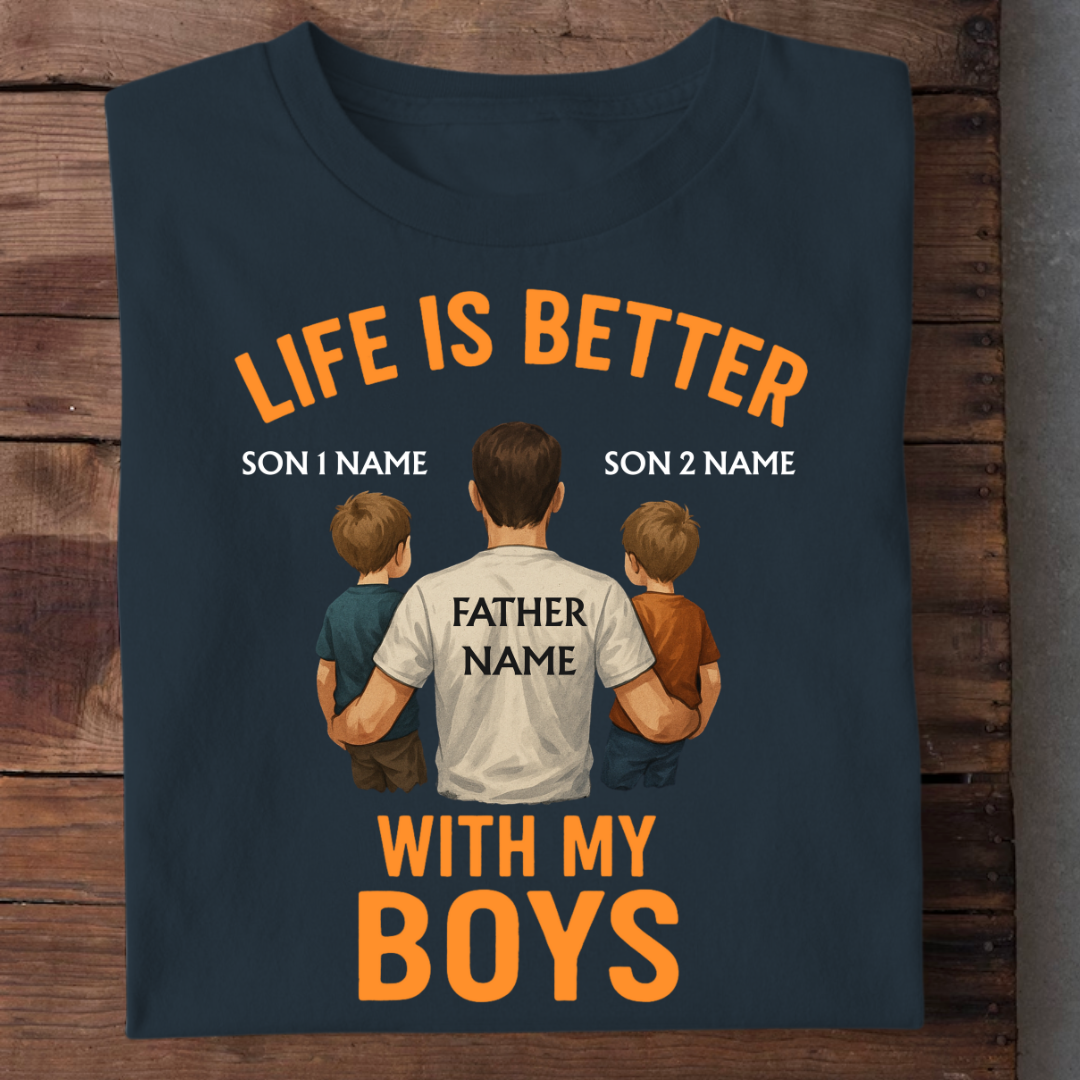 LIFE WITH BOYS CUSTOMIZED TEE