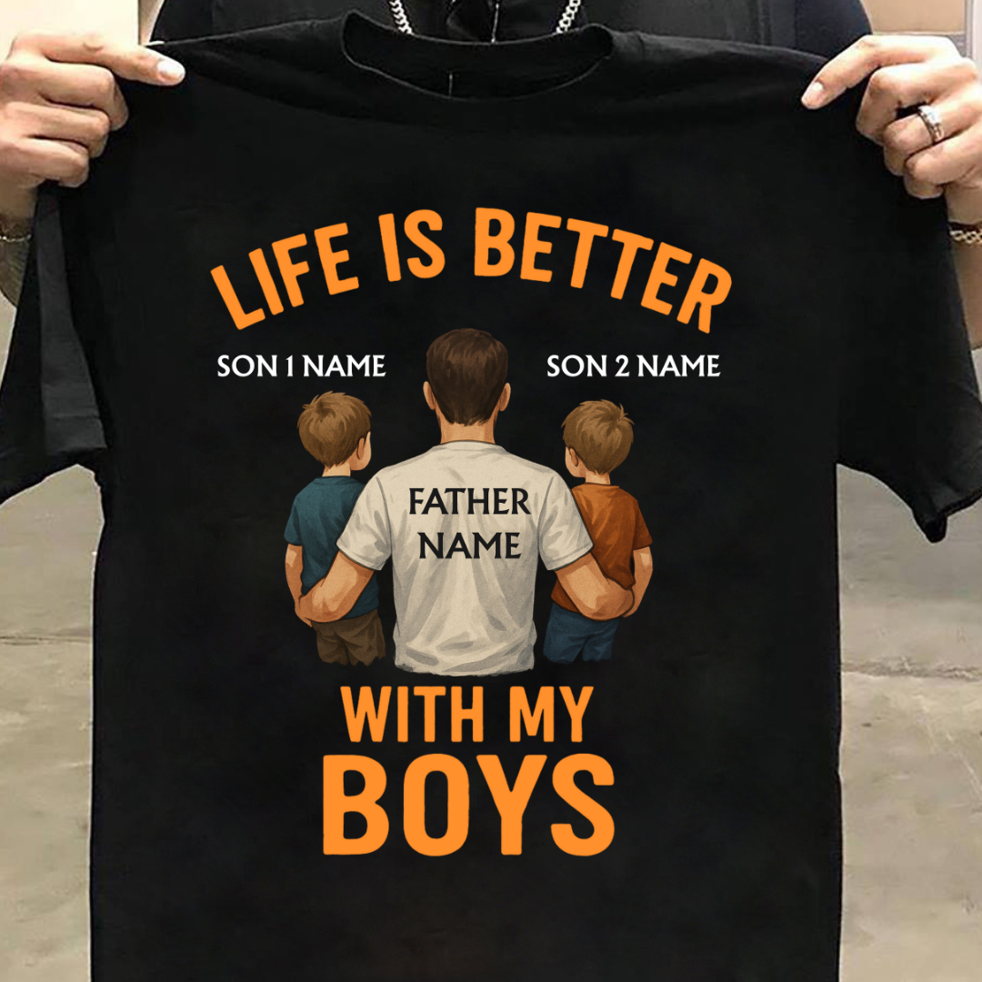 LIFE WITH BOYS CUSTOMIZED TEE