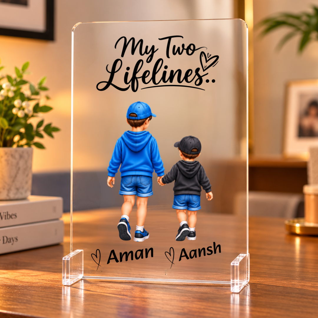 My Two Lifelines – Personalized(Two Sons)Acrylic Display Stand