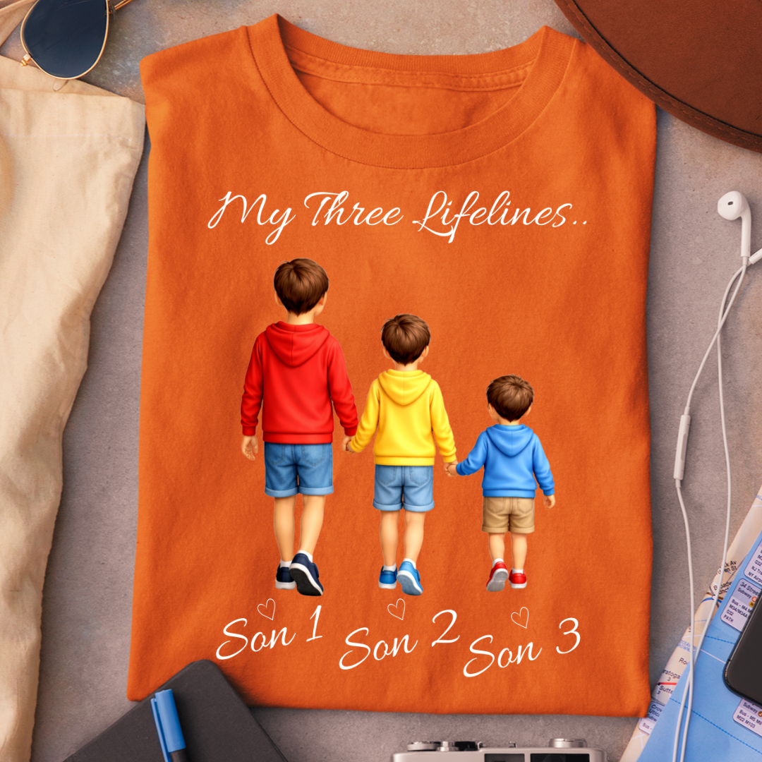 MY LIFELINES MY THREE SONS CUSTOMIZED TEE