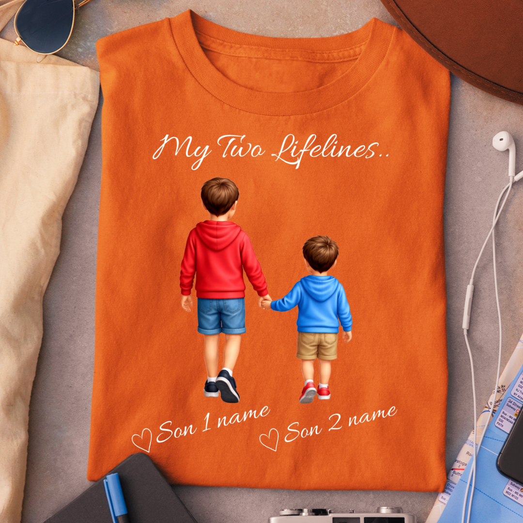 MY LIFELINES MY TWO SONS CUSTOMIZED TEE