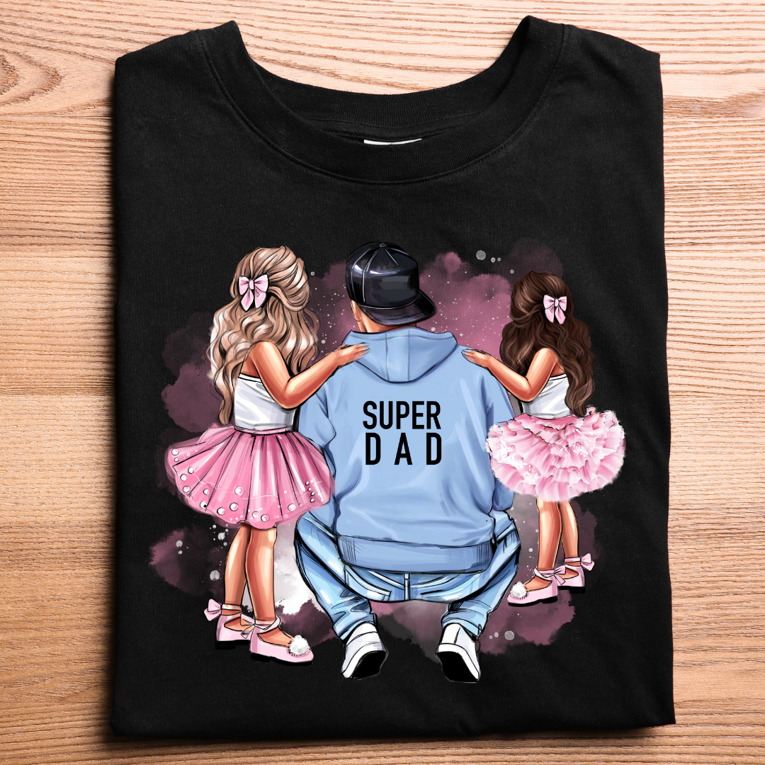 SUPER DAD WITH TWO DAUGHTERS