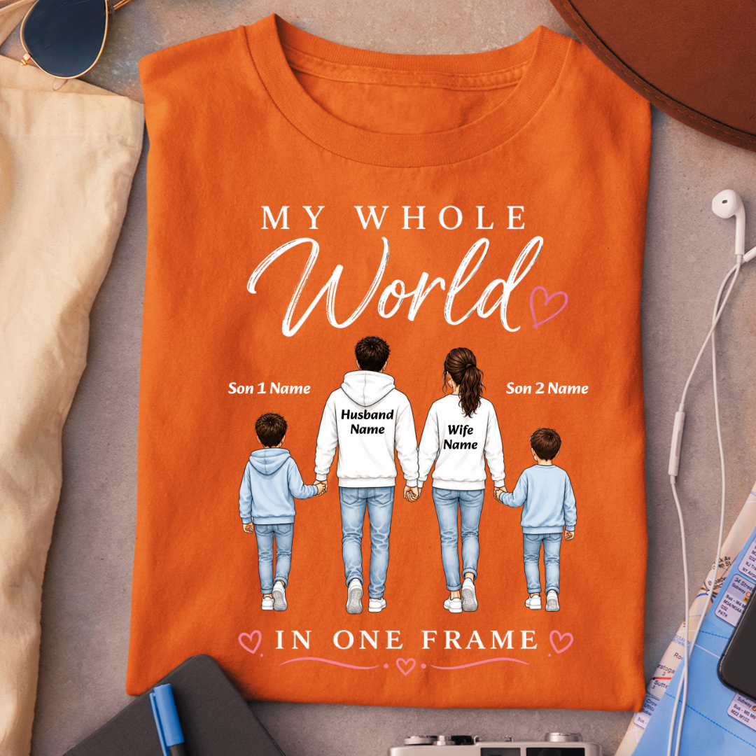 WHOLE WORLD TWO SONS CUSTOMIZED TEE