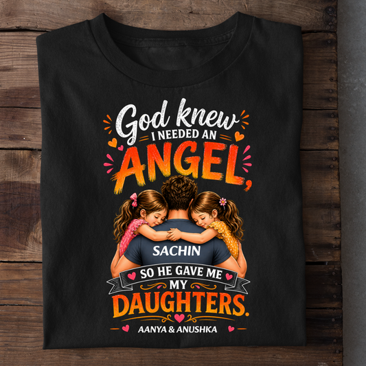 GOD GAVE TWO ANGELS CUSTOMIZED TEE