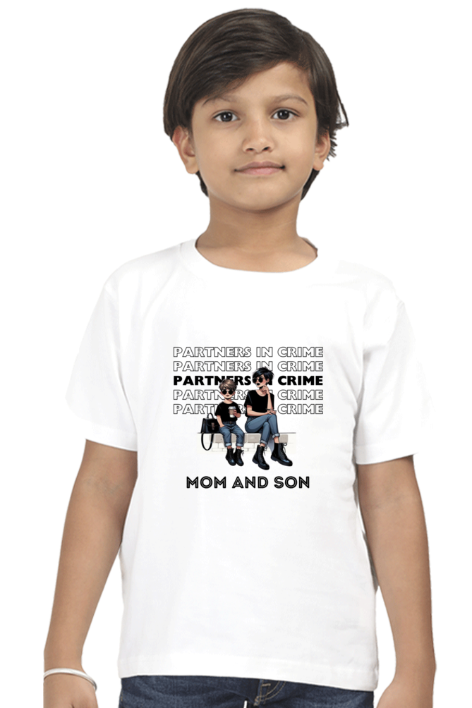 MOM SON PARTNERS IN CRIME KIDS SHIRT