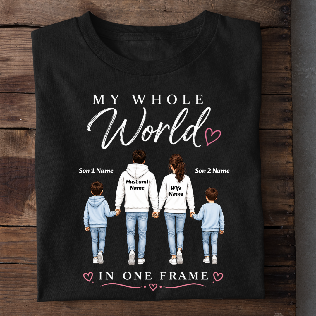 WHOLE WORLD TWO SONS CUSTOMIZED TEE