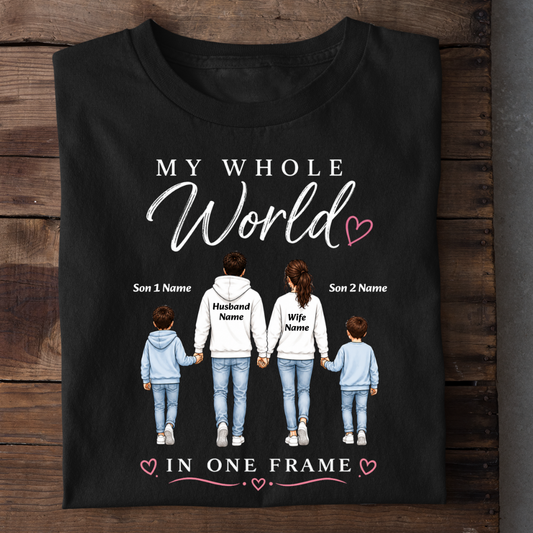 WHOLE WORLD TWO SONS CUSTOMIZED TEE