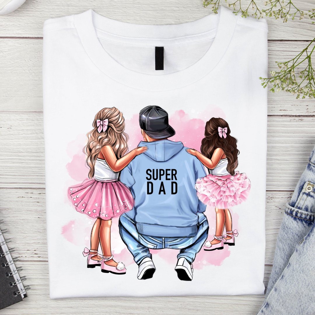 SUPER DAD WITH TWO DAUGHTERS