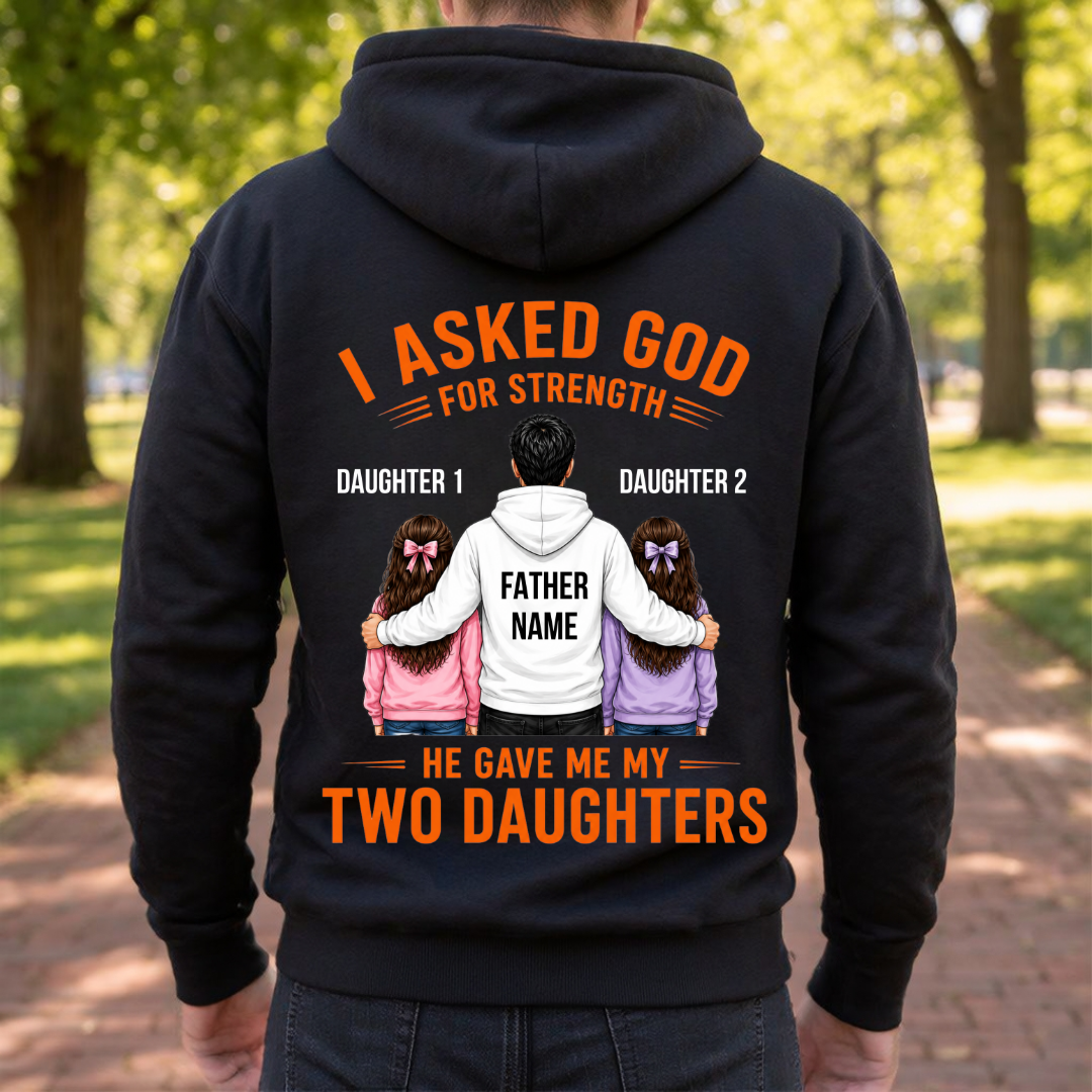 STRENGTH MY DAUGHTERS CUSTOMIZED BACK PRINT HOODIE