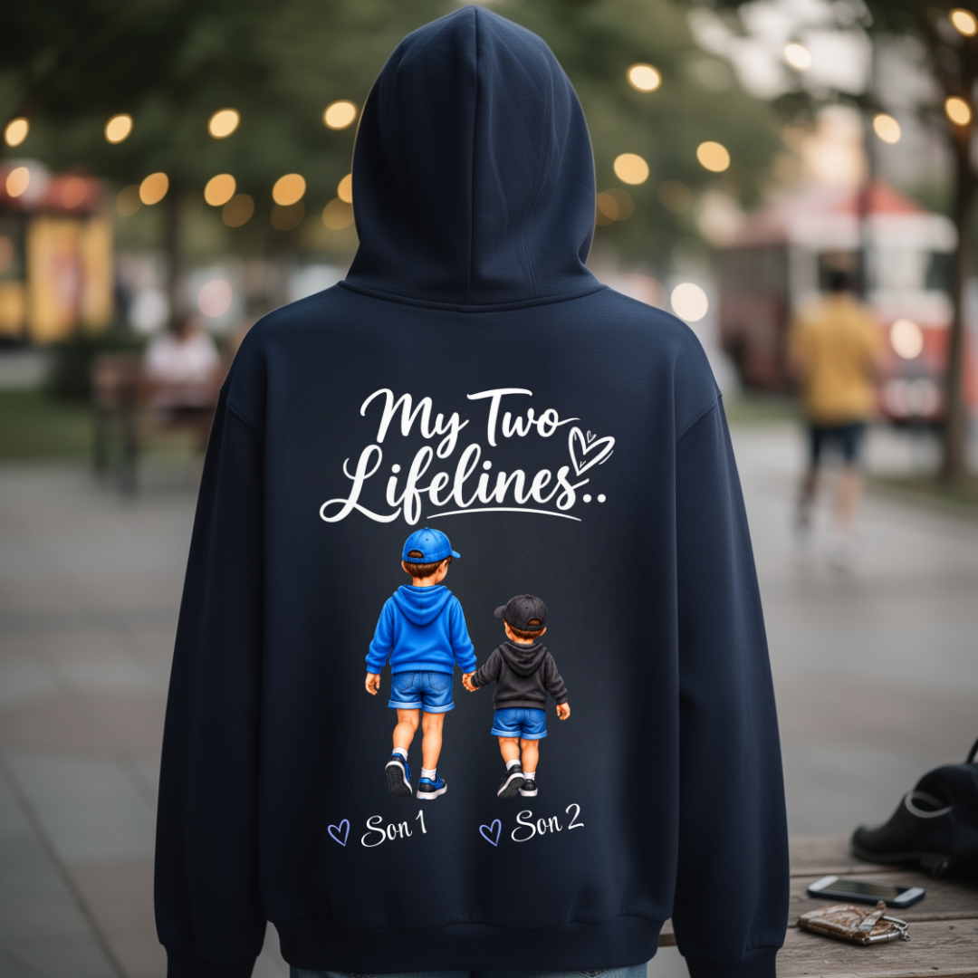 MY SON MY LIFELINES CUSTOMIZED BACK PRINT HOODIE