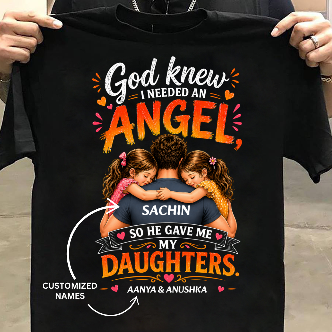GOD GAVE TWO ANGELS CUSTOMIZED TEE