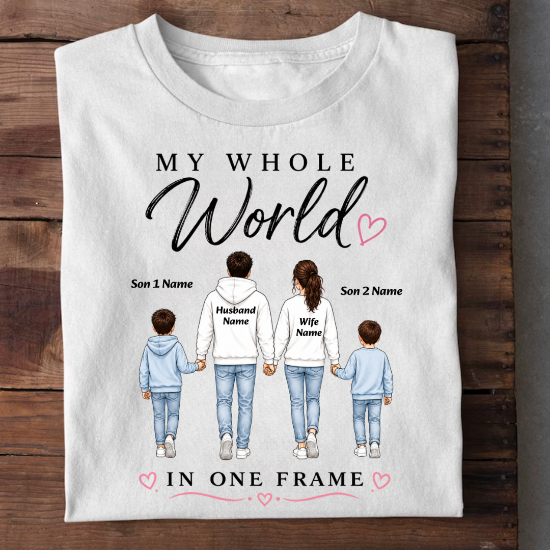 WHOLE WORLD TWO SONS CUSTOMIZED TEE