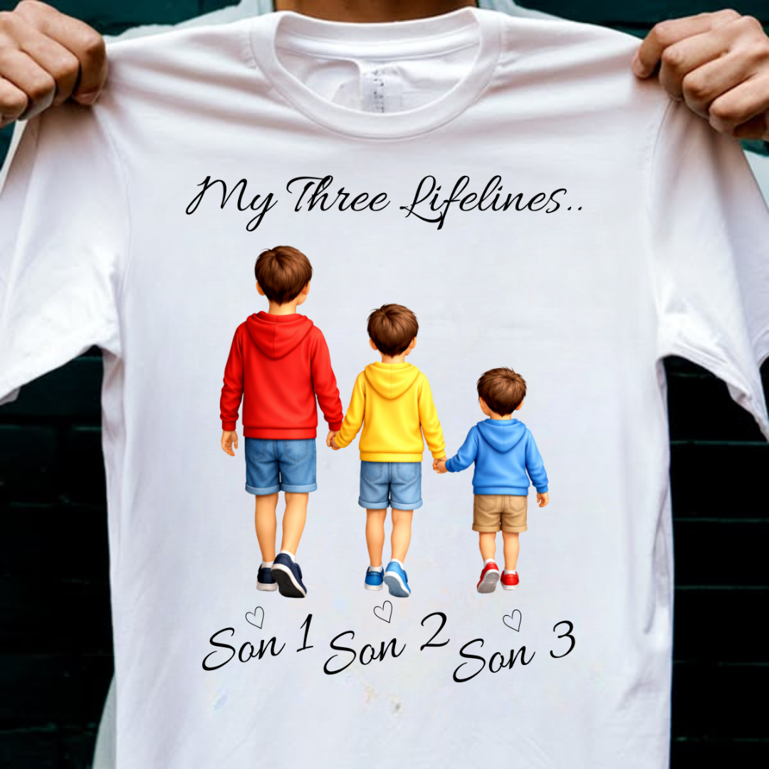 MY LIFELINES MY THREE SONS CUSTOMIZED TEE