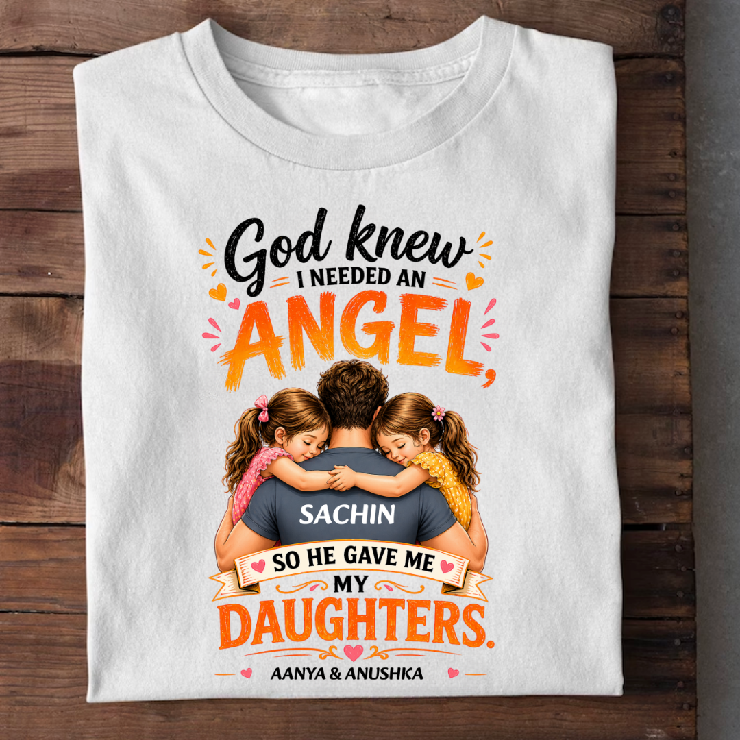 GOD GAVE TWO ANGELS CUSTOMIZED TEE
