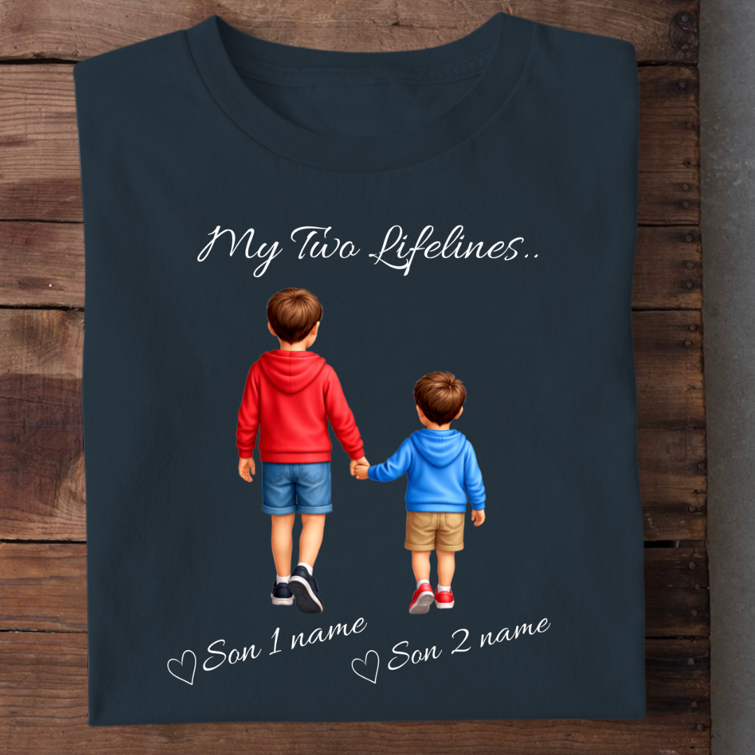 MY LIFELINES MY TWO SONS CUSTOMIZED TEE
