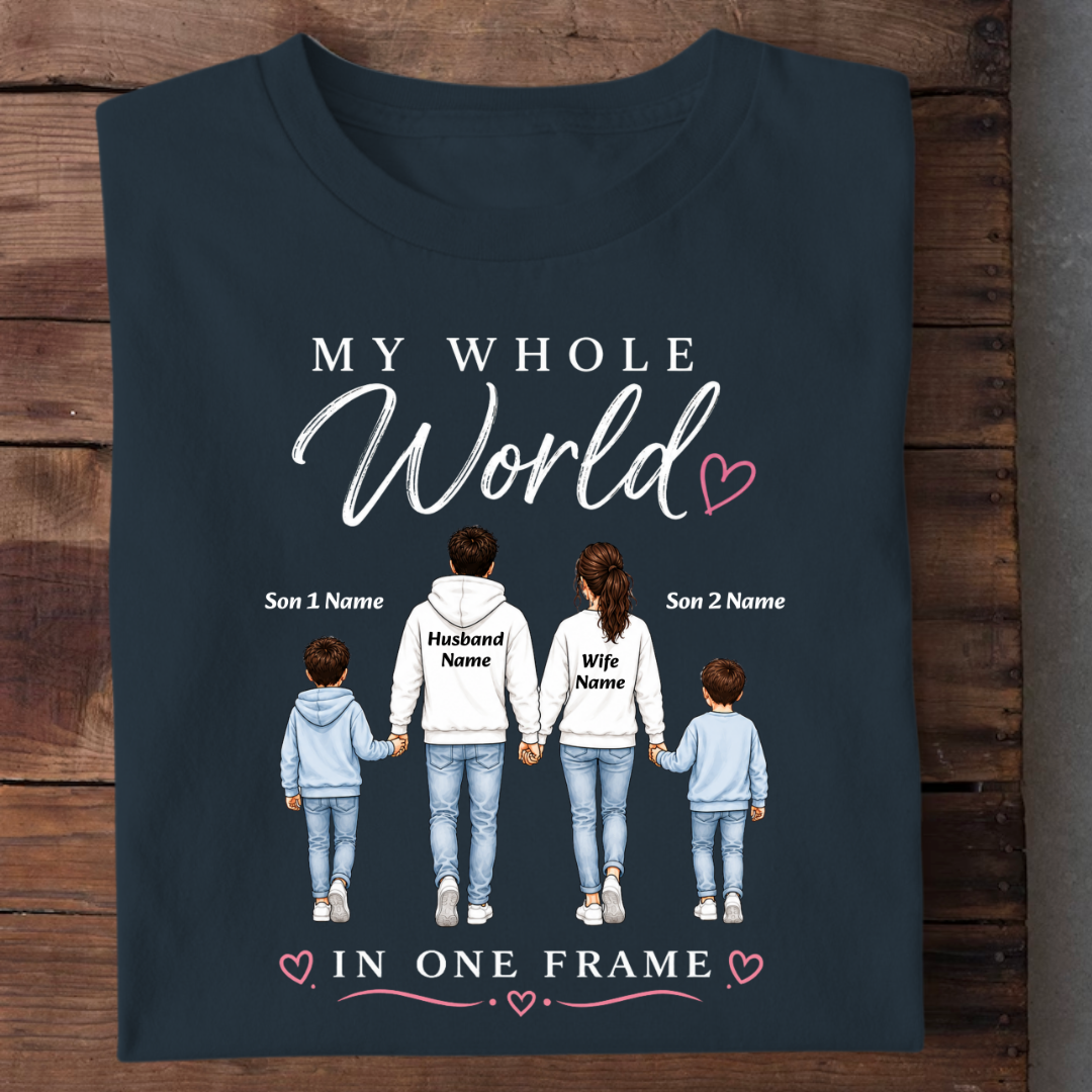 WHOLE WORLD TWO SONS CUSTOMIZED TEE