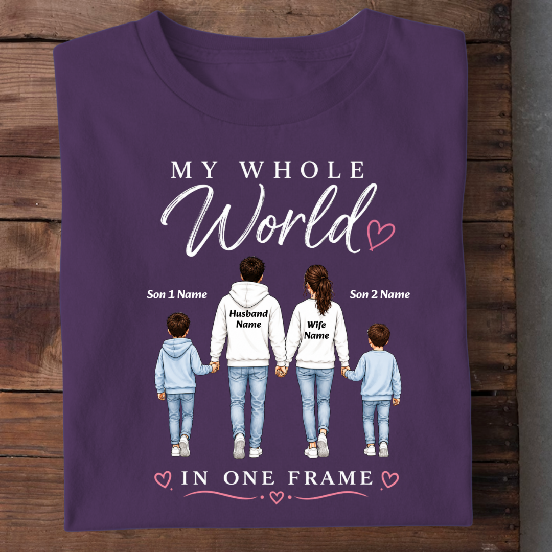 WHOLE WORLD TWO SONS CUSTOMIZED TEE