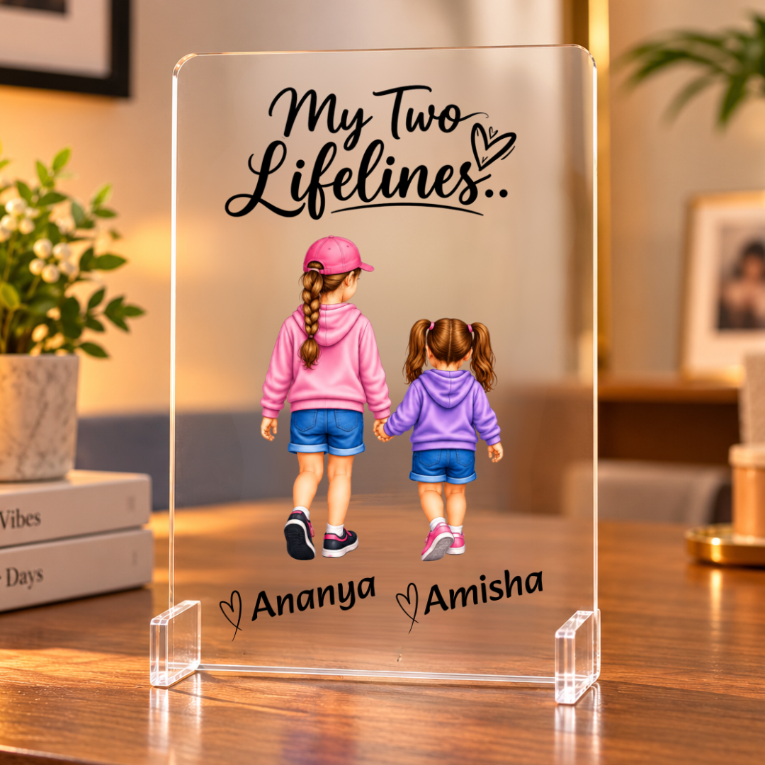 My Two Lifelines – Personalized(Two Daughters)Acrylic Display Stand
