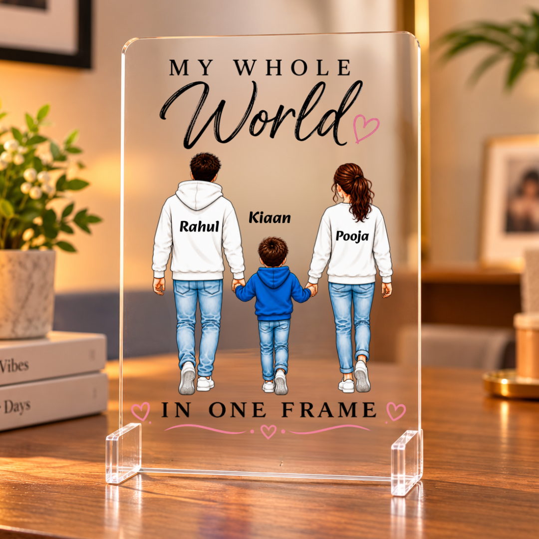 My Whole World in One Frame – Personalized(Son) Family Acrylic Display Stand